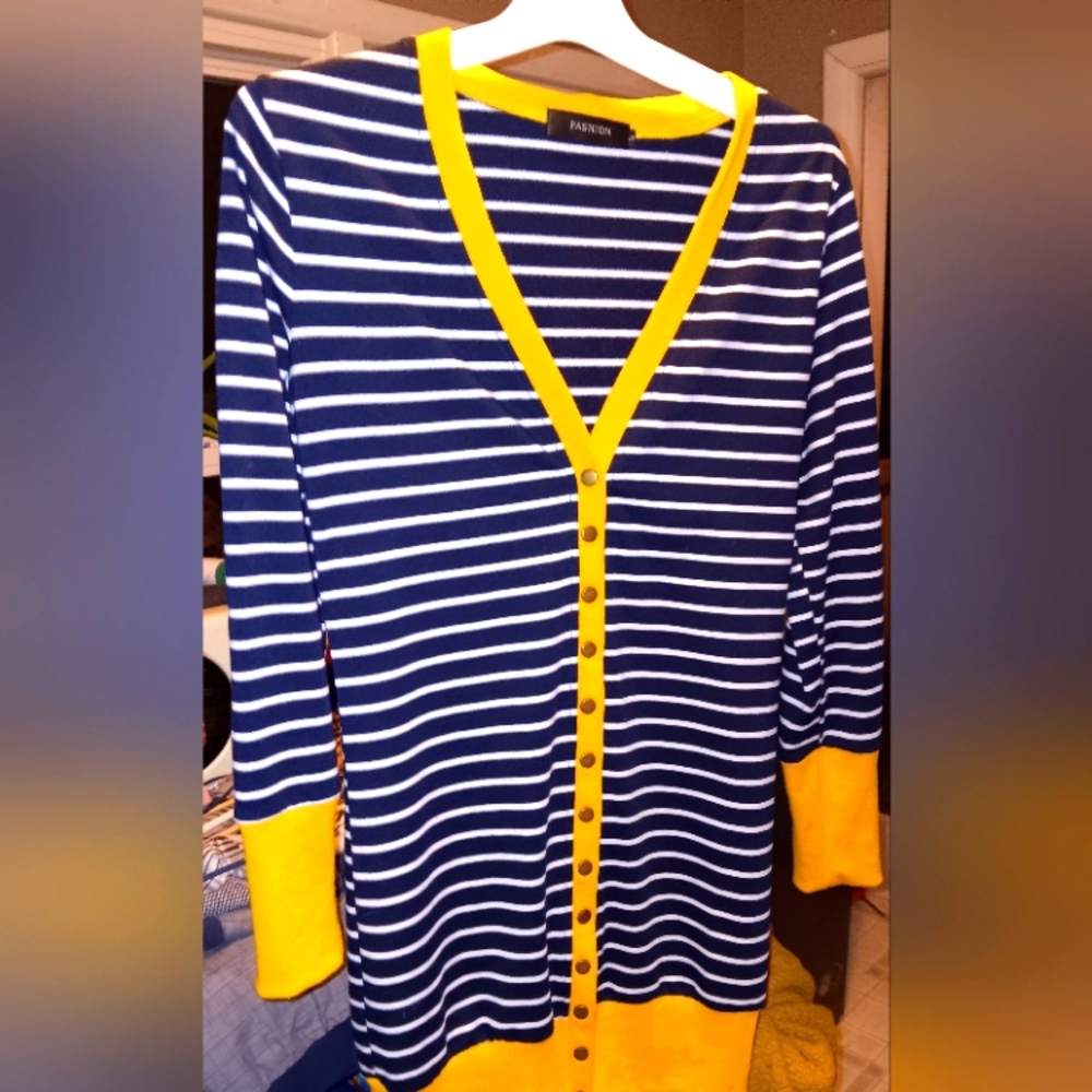 Merokeety women's stripped long sleeve snap button knit dress ,casual v kneck
